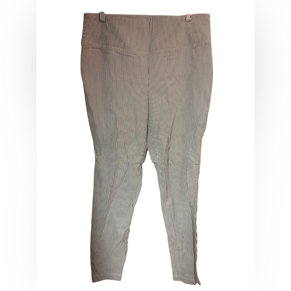 Spring Mercer pullon blue white striped Pants ladies large 
Rayon nylon spandex